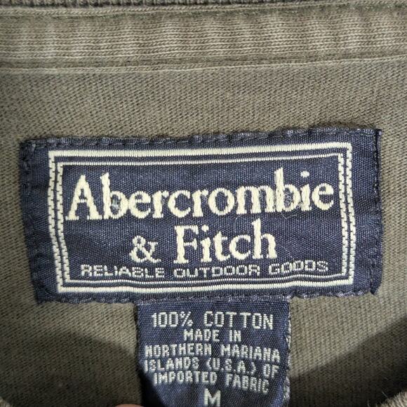Abercrombie & Fitch Men’s M Long Sleeve Shirt A&F Swiss Cross Logo Y2K Vintage - Picture 2 of 3